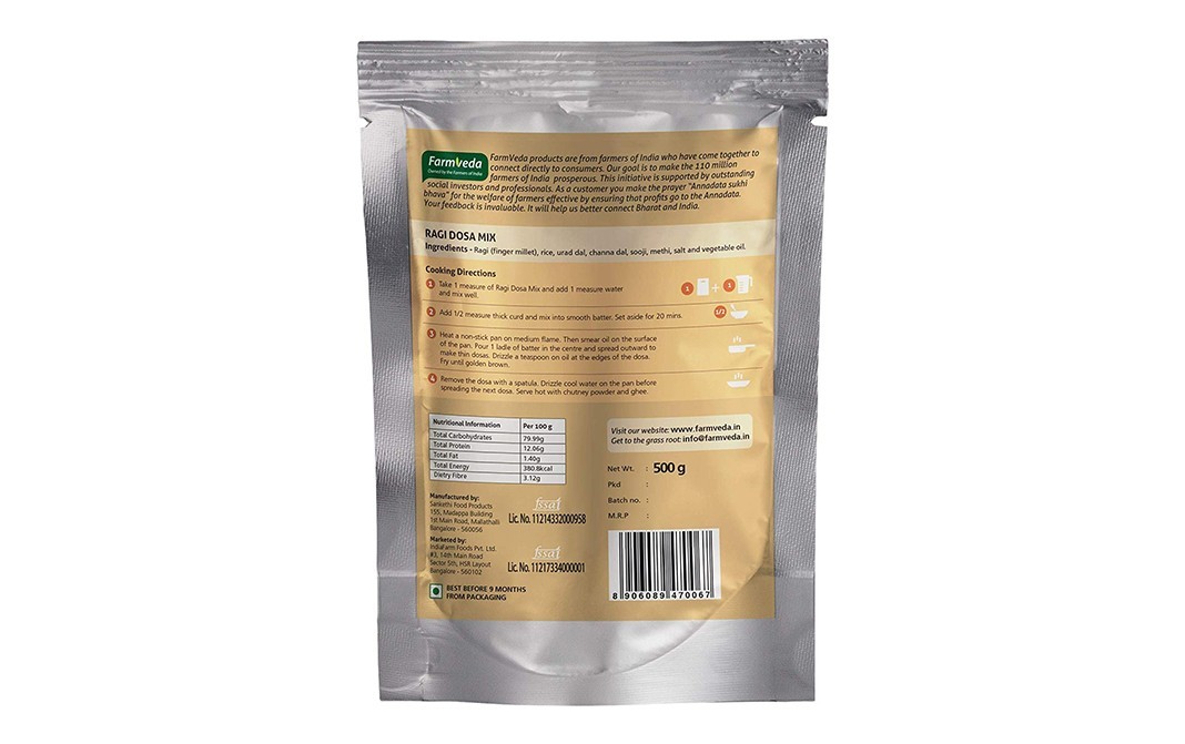 Farmveda Ragi Dosa    Pack  500 grams